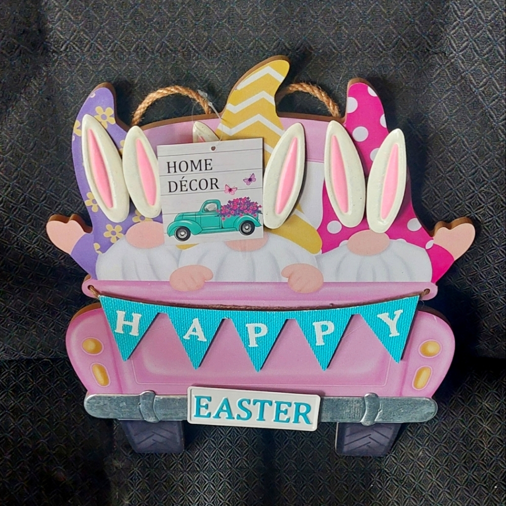✝️ Easter Gnome Wall Decor/ Sign Pink
